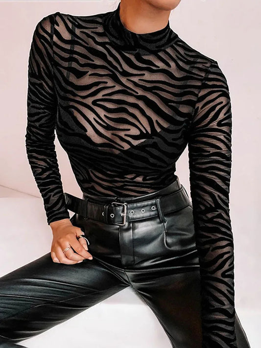 Nina™ | sexy bodysuit met zebraprint